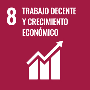 Emblema del Objetivo de Desarrollo Sostenible 8: Trabajo decente y crecimiento económico